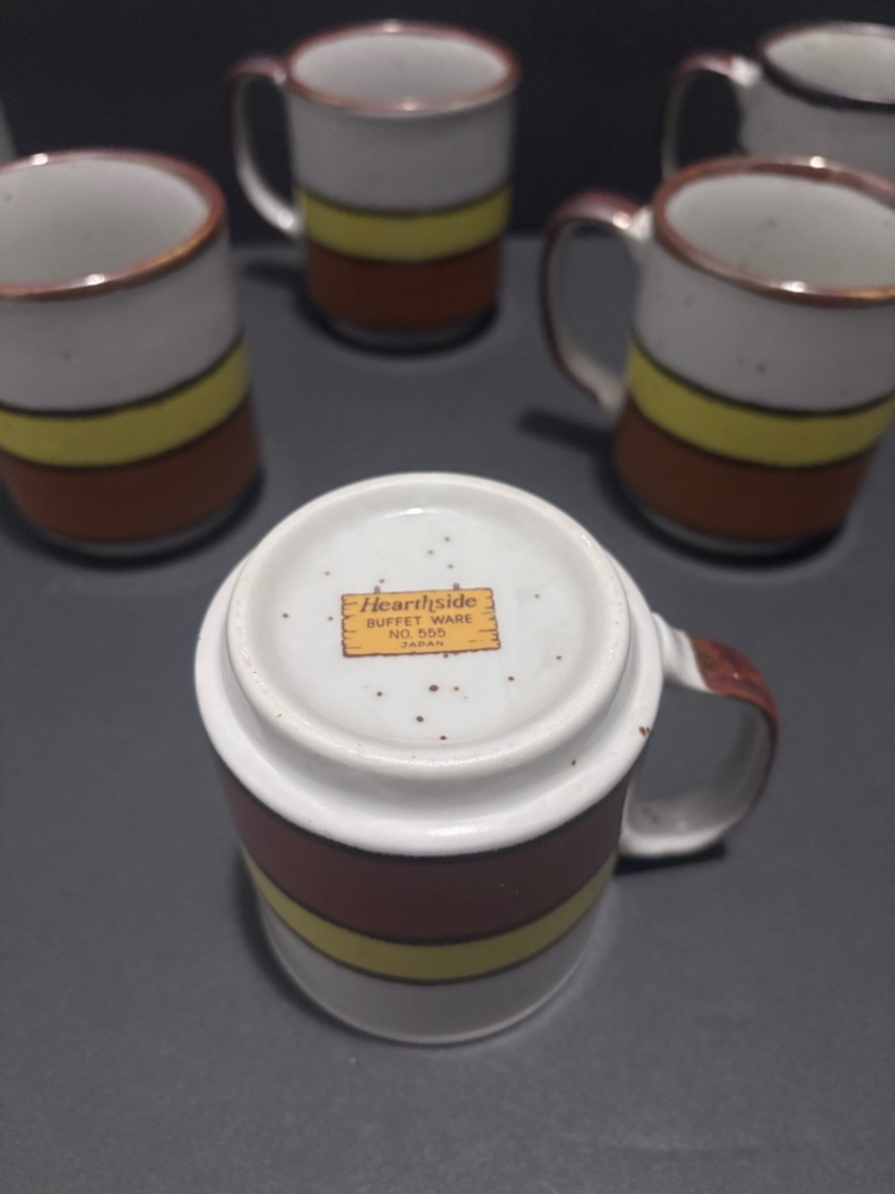 Vintage Hearthside Buffet Ware No. 555 Coffee Mugs — Set of 6 Made in Japan - Picture 3 of 4